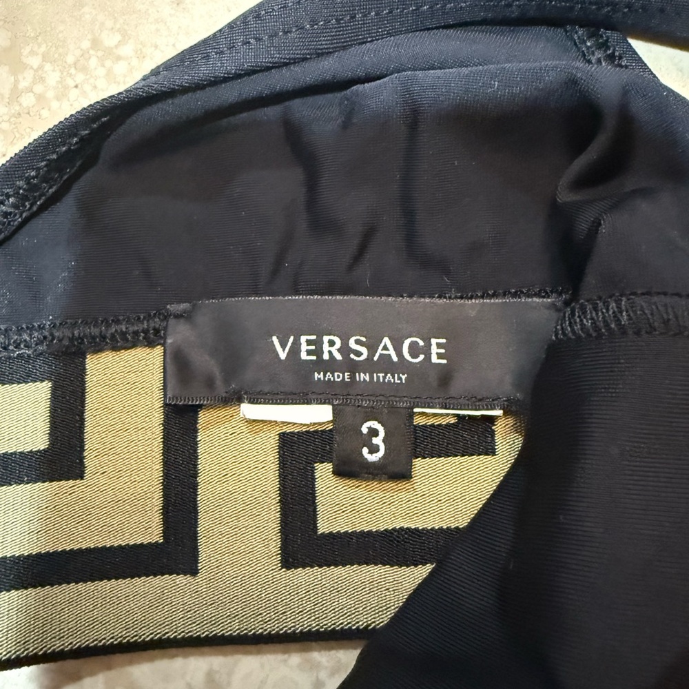 Versace Black and Gold Apparel Bikini Top. Womens size 3